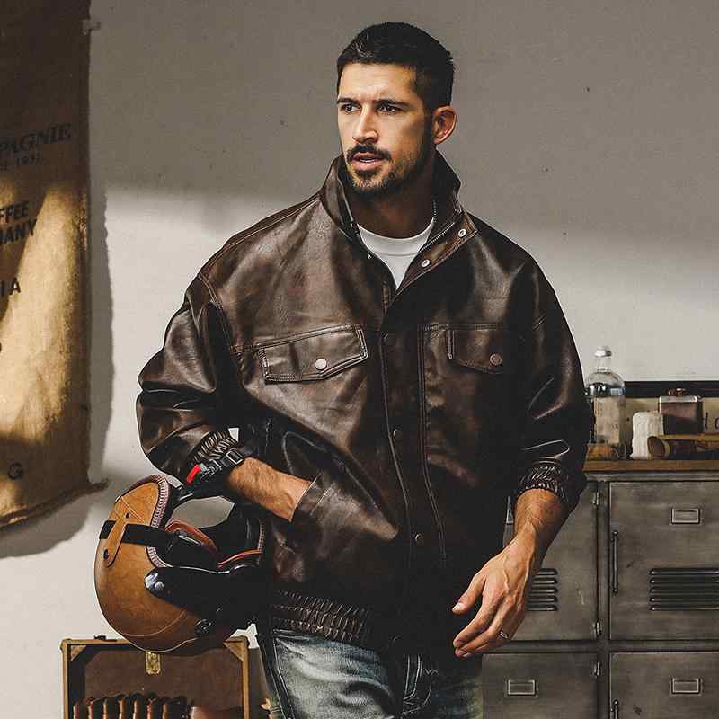 楽天市場】ライダースジャケット メンズ PUレザー新作 アウター バック