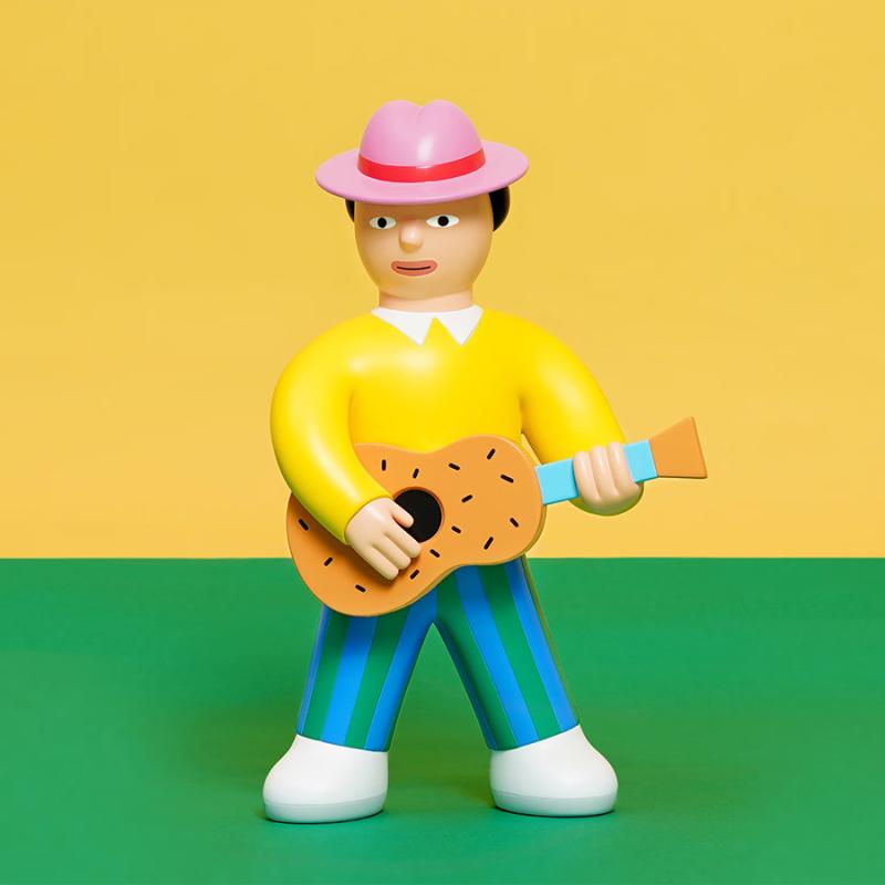 フィギュア 男性ギタリスト アメリカン スタイル 樹脂製 キャラクター 置物 卓上 オブジェ デスク インテリア モダン シンプル かわいい ユニーク プレゼント 誕生日 贈り物 ギフト 雑貨