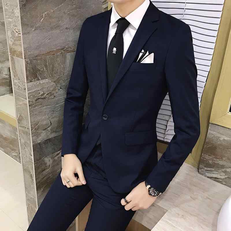 スーツ メンズ 韓国風 スリムフィット 2つボタン ノッチドラペル センターベント アセテート混 セットアップ 結婚式 ビジネス フォーマル 披露宴 パーティー ライトビジネス 2点セット 春秋