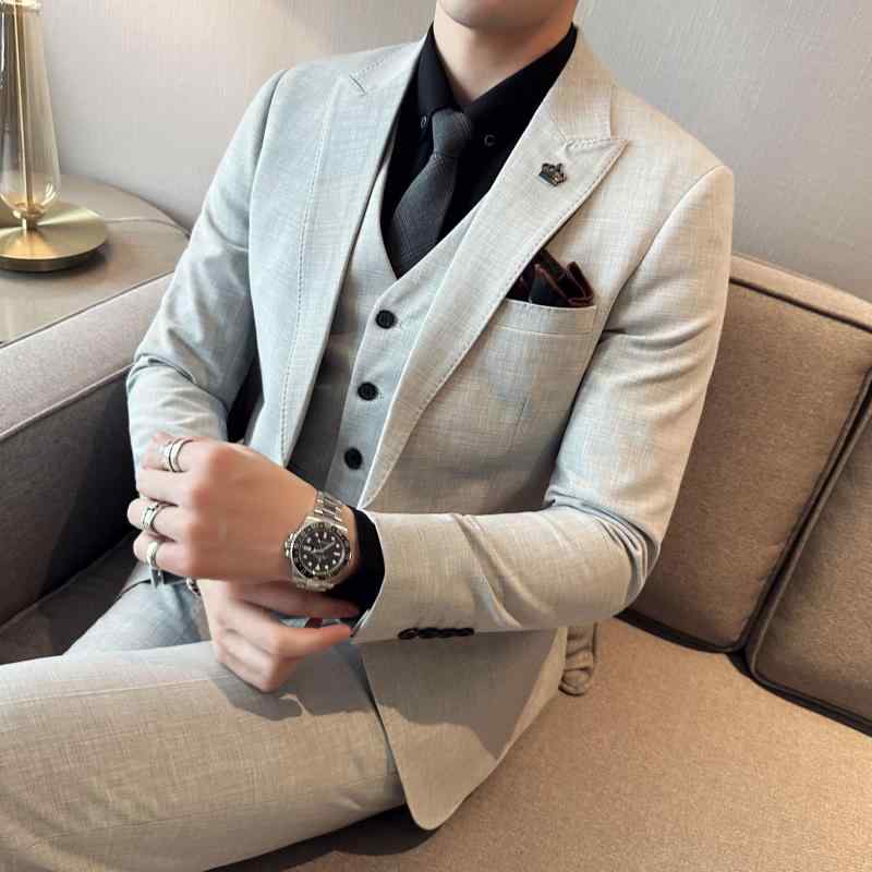 メンズ 背広 セットアップ 成人男性服 綿混紡 薄っぺら 春夏 か細い相応う ピークドラペル 無地 伸ばすこと フォーマル 礼服 心地好い ともし火商行為 執務室