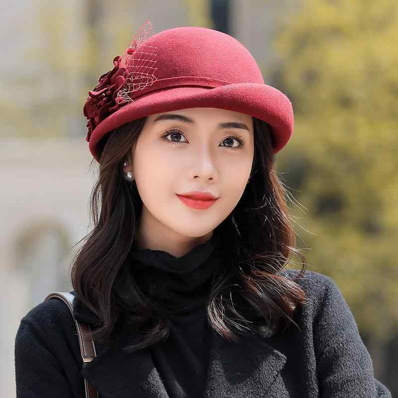帽子 ベレー帽 レディース 中高年 女性用 秋冬 ウール フェルトハット クロッシェ 韓国風 レトロ 上品 エレガント 万能 シンプル 防寒 暖かい 普段使い