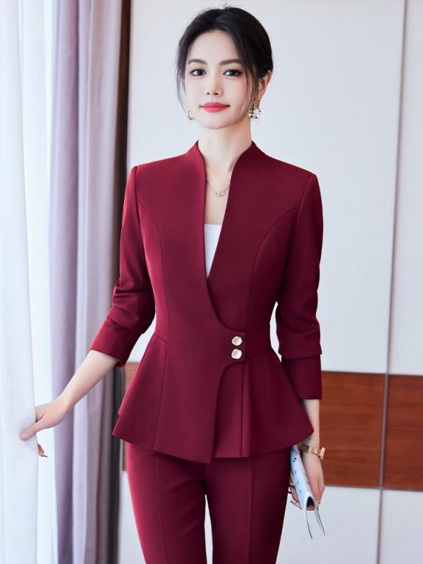 セットアップ レディース 女性用 スーツ ジャケット スカート パンツ 2点セット オフィス ビジネス 事務服 接客 受付 制服 営業 宝飾店 ジュエリーショップ おしゃれ 高級感 上品 エレガント ポリエステル