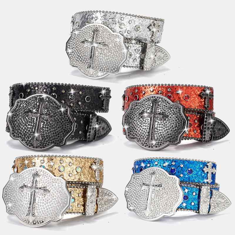 楽天市場】ベルト メンズ レディース パンク ロック 十字架 盾 ライン