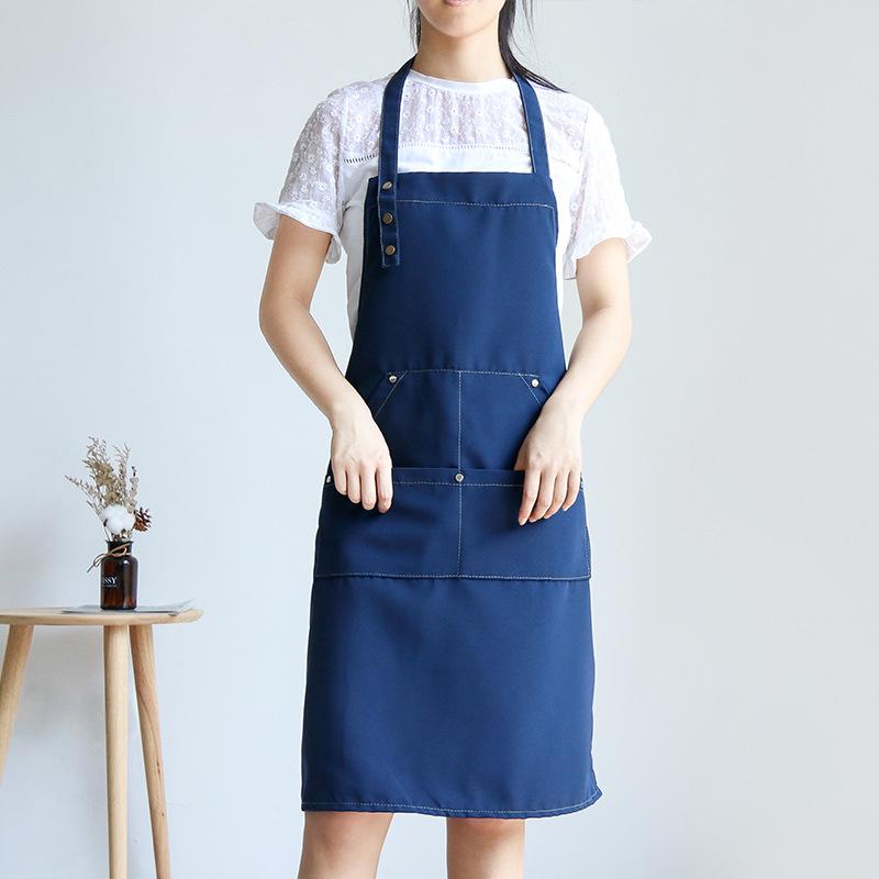 エプロン レディース 飲食店 業務用 カフェ ケーキ店 ネイルサロン 美術 絵画 調理 厨房 ユニフォーム 作業服 フリーサイズ ネイビー ブラック ブラウン ホワイト 無地