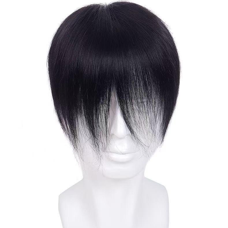 カツラ ヘアピース メンズ 男性用 人毛100% 手植え 部分ウィッグ 頭頂部 増毛 自然な 前髪 生え際カバー つけ毛 薄毛隠し シームレス ショートヘア
