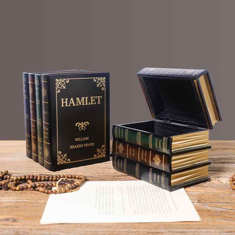 収納ボックス レトロ調 ダミーブック 小物入れ インテリア ディスプレイ 書斎 オフィス リビング 高級感 木製 飾り棚 整理整頓