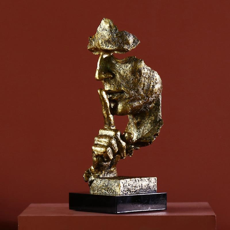 楽天市場】「沈黙は金なり」創造的な彫像、シンプルモダン工芸品 装飾