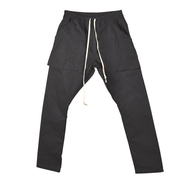 パンツ メンズ ワークパンツ カーゴパンツ モード系 ダークカラー 立体ポケット スリム ストレート ロング丈 コットン ブラック 形態安定 普段使い ストリートカジュアル|花りぼん