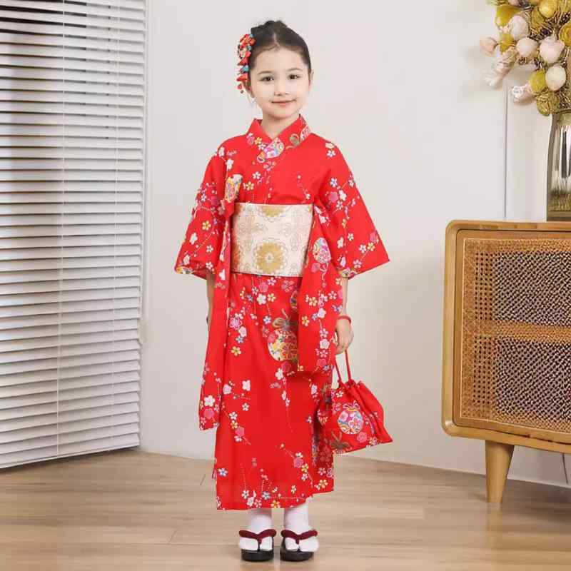 着物 キッズ 女の子 振袖 フォーマル 発表会 舞台衣装 七五三 卒業式 日本伝統衣装 子供用 5歳から12歳用 ポリエステル素材 リボン 花柄