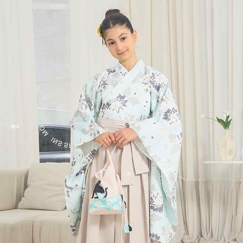 着物 和服 女の子 袴 セットアップ キッズ ジュニア 子供用 伝統的 礼装 和装 フォーマル 正装 発表会 舞台衣装 ポリエステル