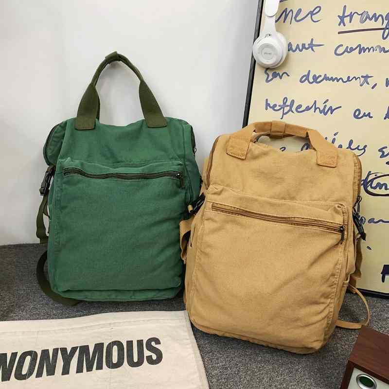 バッグ リュックサック メンズ 男女兼用 キャンバス カジュアル レトロ 大容量 PC収納 通気性 通学 旅行 大学生 普段使い ペア