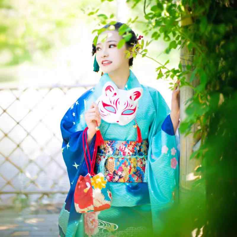 和装 振袖 舞台衣装 婚礼衣装 正装 伝統和柄 ポリエステル製 グリーン 芸者衣装 イベント コスプレ パーティー用｜花りぼん