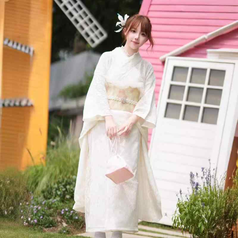 和服 レディース 改良 振袖 レース 卒業式用 礼服 フォーマル 舞台用 衣装 オフホワイト ポリエステル 春夏 エレガント 上品 清楚｜花りぼん
