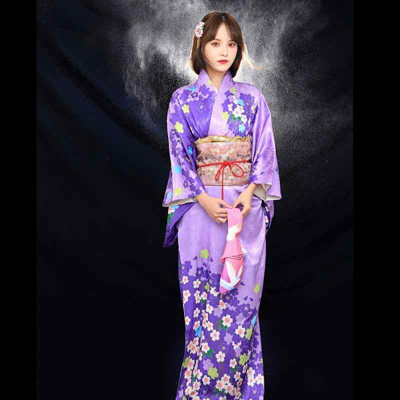 浴衣 着物 レディース お上さん用 組み換える版 短い訪問着 きもの 袷仕立てもの シワになりにくい 着付け飾り気の無い ポリエステル 桜柄 総柄 紫 緑 フォーマル 卒式 はいり込む式 御芽出度 お宮参り 寄りあい 雅びやか 雅びやか