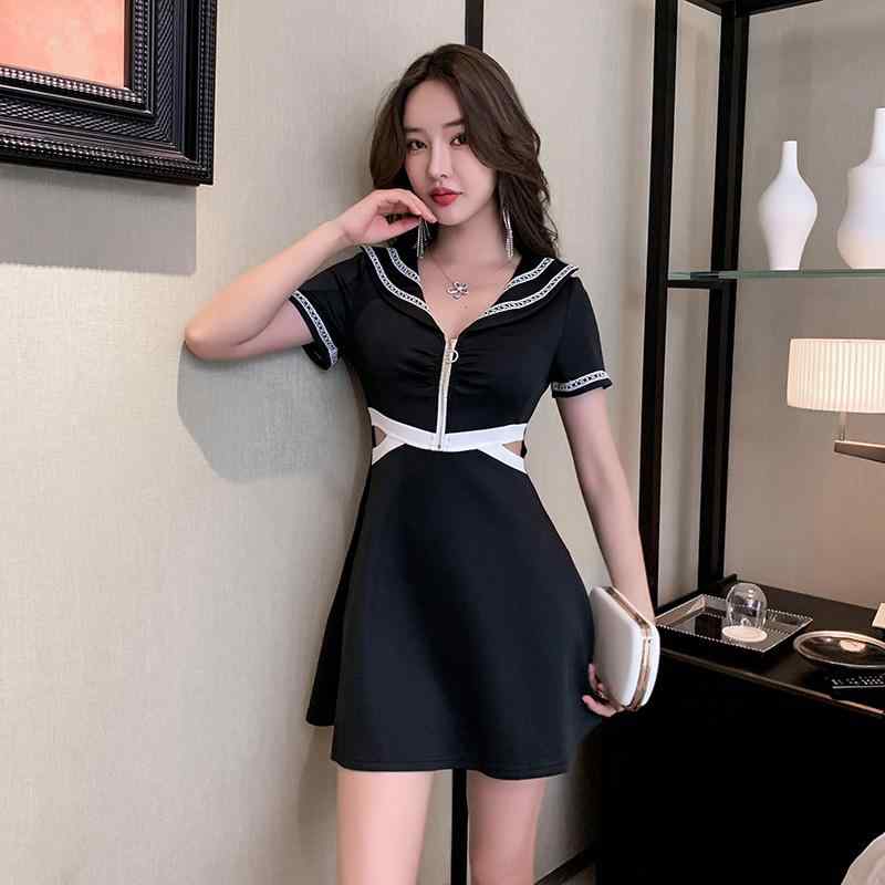 ワンピース レディース エステ ユニフォーム サロン 制服 Vネック ウエストマーク スタイルアップ 上品 高級感 ホテル SPA 業務服 吸湿速乾 ポリエステル ブラック ネイビー ピンク