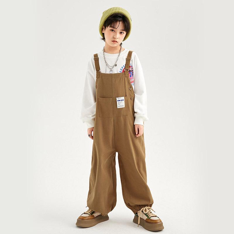 キッズ 男の子 女の子 ダンス衣装 ヒップホップ ストリート クール トレンド 舞台 発表会 スウェット サロペット セットアップ 綿 柔らかな 秋冬