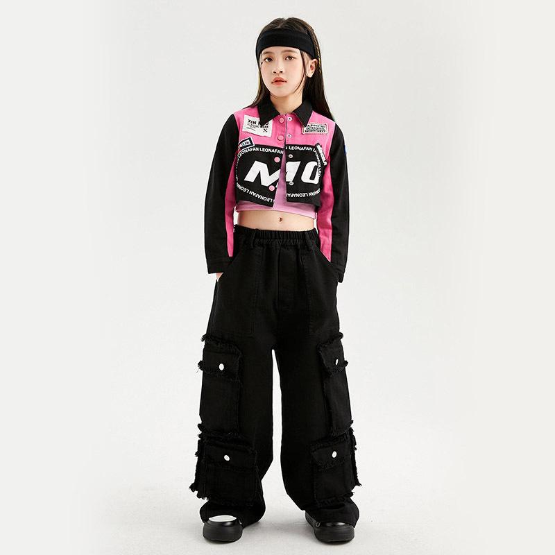 ダンス衣装 キッズ 男女兼用 ジャズダンス ストリートダンス ヒップホップ 発表会 練習着 普段使い おしゃれ カジュアル 綿 コットンブレンド 柔らかい 吸湿速乾 切り替え 配色 セットアップ 秋冬