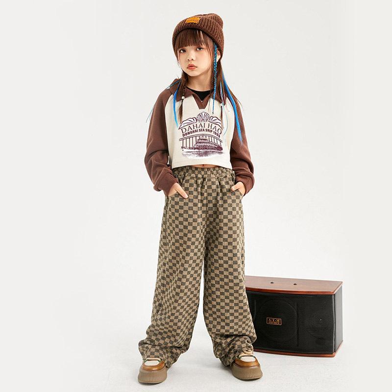 キッズ 女の子 ダンスウェア ヒップホップ ストリート ジャズ セットアップ 上下セット 綿素材 練習着 発表会 ステージ衣装 おしゃれ クール 秋冬