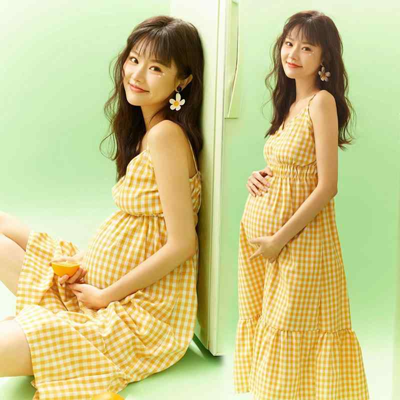 妊婦服 マタニティフォト 撮影用 かわいい ナチュラル ゆったり おしゃれ ポリエステル キャミソール ロング丈 スタジオ 記念 アート プレママ 前撮り