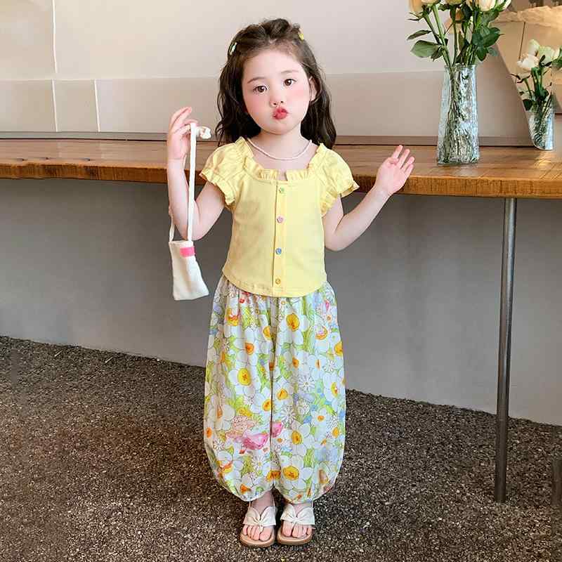 子供服 女の子 キッズ ベビー 夏物 セットアップ 半袖 Tシャツ ショートパンツ 2点セット カジュアル おしゃれ 綿混 薄手 ルームウェア 普段使い