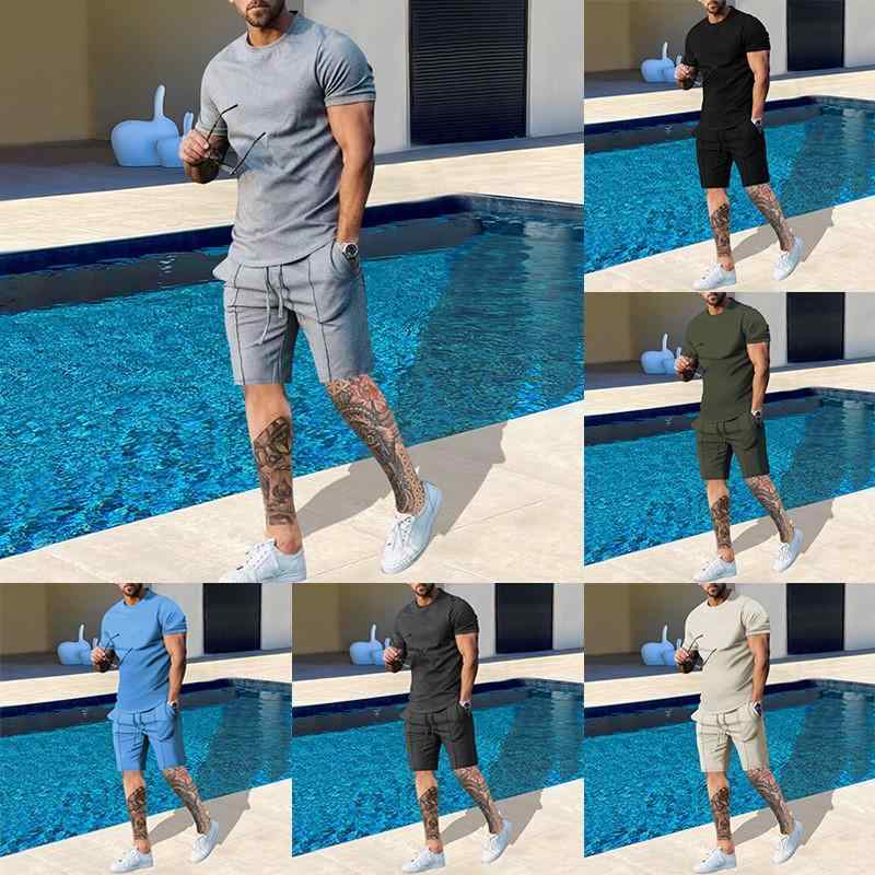 メンズ セットアップ 男性用 半袖 Tシャツ ショートパンツ 上下セット カジュアル スポーツ 夏 ポリエステル 普段使い 軽量 通気性