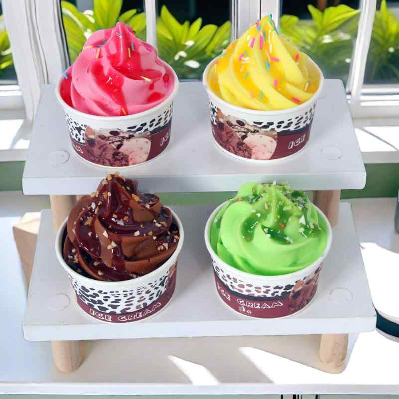 冷蔵庫マグネット アイスクリーム DIY 手作り風 クリームコーン フェイクスイーツ 食品サンプル PU製 PVC製 おしゃれ かわいい ユニーク インテリア 置物 撮影小物 ディスプレイ レッド イエロー グリーン ブラウン