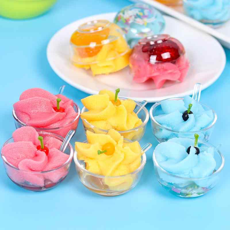 ミニチュア フェイクスイーツ 食品サンプル かき氷 アイスクリーム フルーツスムージー カップ ボウル型 PVCソフト素材 ディスプレイ インテリア 撮影小物 カラフル かわいい オブジェ
