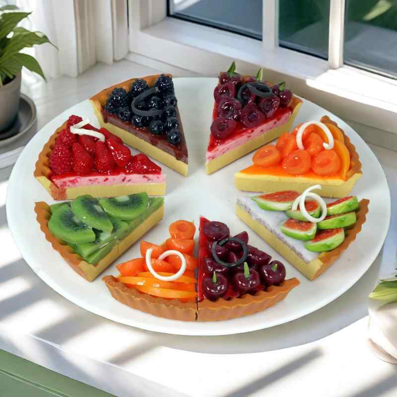 食品模型 リアル 精巧 フェイク フルーツ カット 三角 ケーキ インテリア 飾り 撮影小道具 おもちゃ ケーキ店 ディスプレイ オブジェ PU製 PVC製