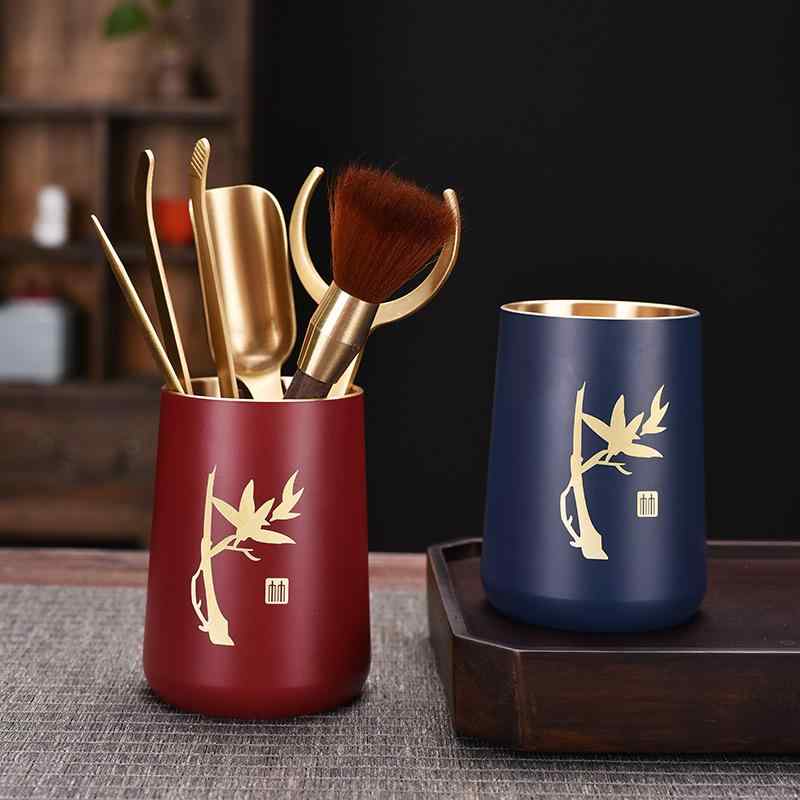 茶器 真鍮製 茶道六君子セット 茶挟 茶刀 茶筆 功夫茶道具 お茶淹れ 茶具 ティー用品 モダン シンプル 高級感 おしゃれ 飾り インテリア