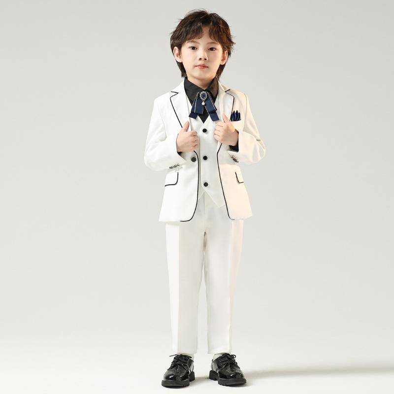 スーツ 男の子 ジュニア 秋冬 ブリティッシュ フォーマル 無地 ジャケット ベスト パンツ 3点セット ピアノ発表会 演奏会 結婚式 フラワーボーイ 卒業式 入学式 パーティー イベント 舞台
