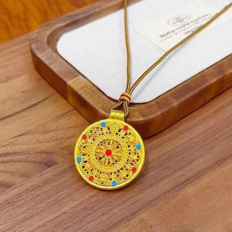 アクセサリー　金メッキ　昭和レトロ 楽天市場】ぴかぴか 金 メッキ 中国風 ペンダント トップ 長命