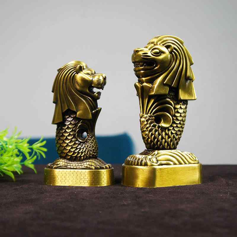 楽天市場】送料無料 マーライオン インテリア 置物 鉄 ライオン 魚