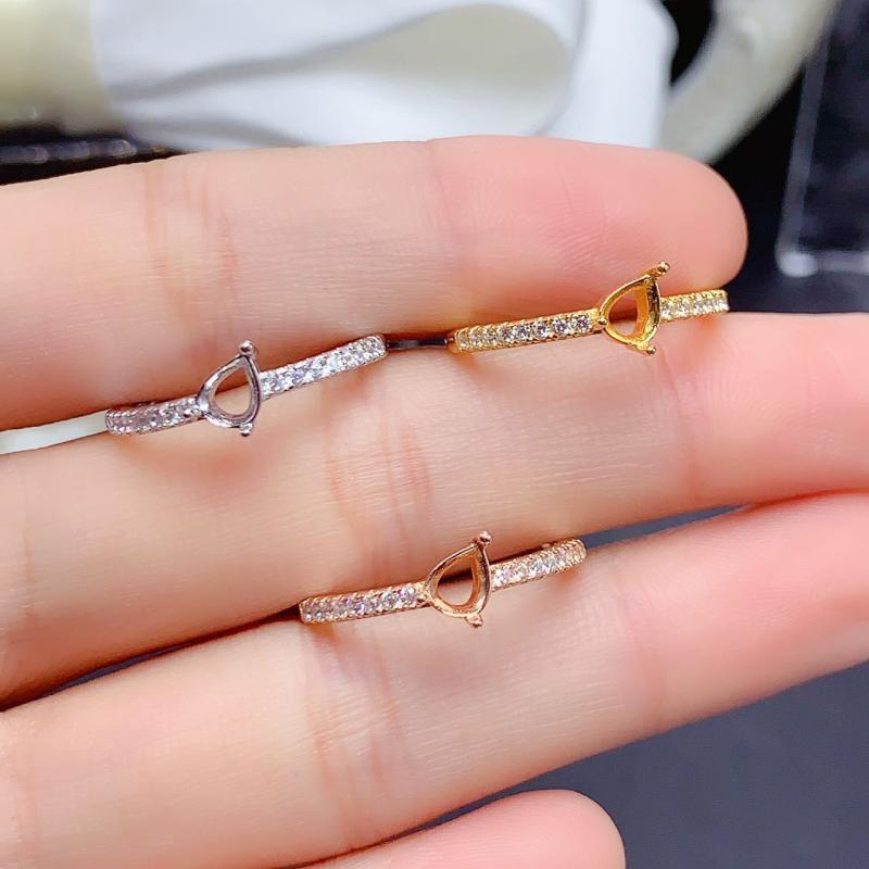 指輪 レディース 上品 シンプル シルバー925 空枠 しずく型 18Kメッキ ホワイトゴールド ローズゴールド イエローゴールド フリーサイズ 星屑デザイン 普段使い デイリーユース オフィス カジュアル
