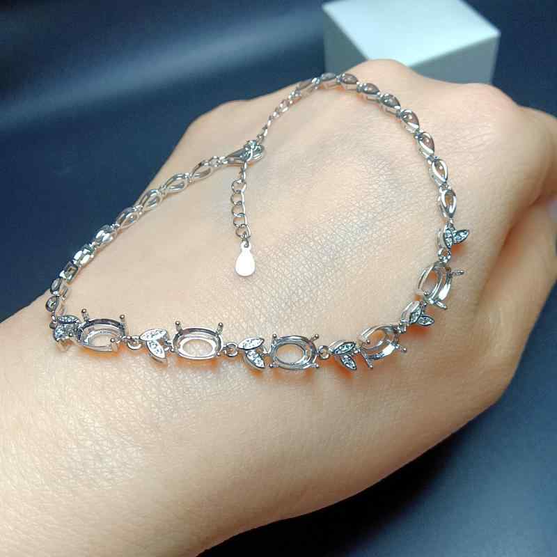 腕輪 レディース S925 純銀 5x7粍 楕円面形 銀空枠 プラチナ色つや サクラ色ゴールド色つや 普段使い走り 会う約束 窈窕たる 窈窕たる