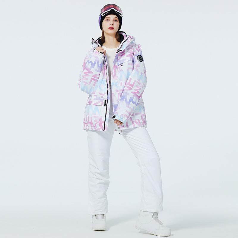 スキーウェア レディース 女性用 秋冬 アウトドア 雪山 スキー スノーボード 上下セット 防風 撥水 防水 保温 防寒 厚手 耐摩耗性 セットアップ