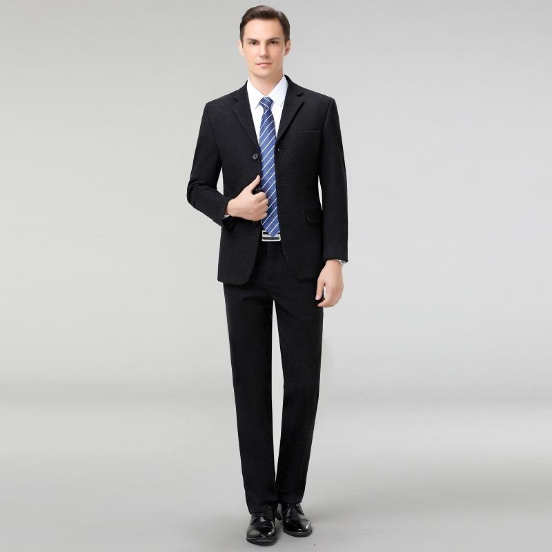 スーツ セットアップ メンズ 男性用 秋冬 ミドル世代 中高年 ビジネス オフィス 通勤 フォーマル 礼服 新郎 結婚式 婚礼 スリムフィット 形態安定 ウール混 ポリエステル