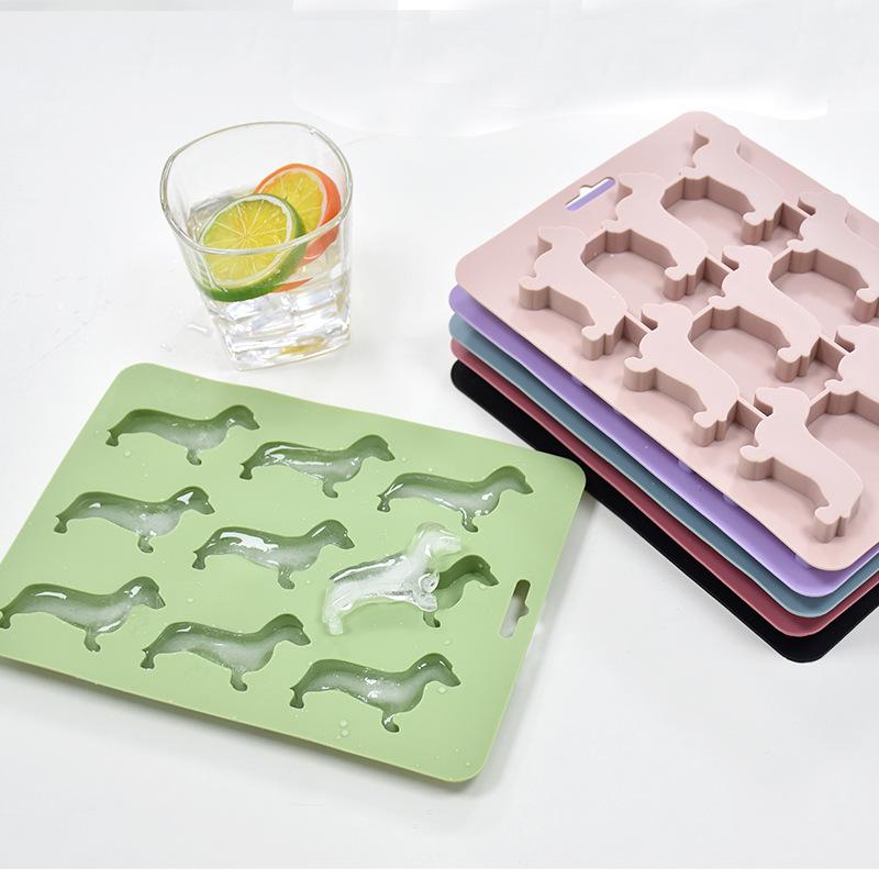 製氷皿 シリコン 食品用 犬型 ドッグ型 アイスボール 丸氷 プッシュ式 家庭用 ゼリー 手作りアイス 簡単取り出し アイストレー 多色