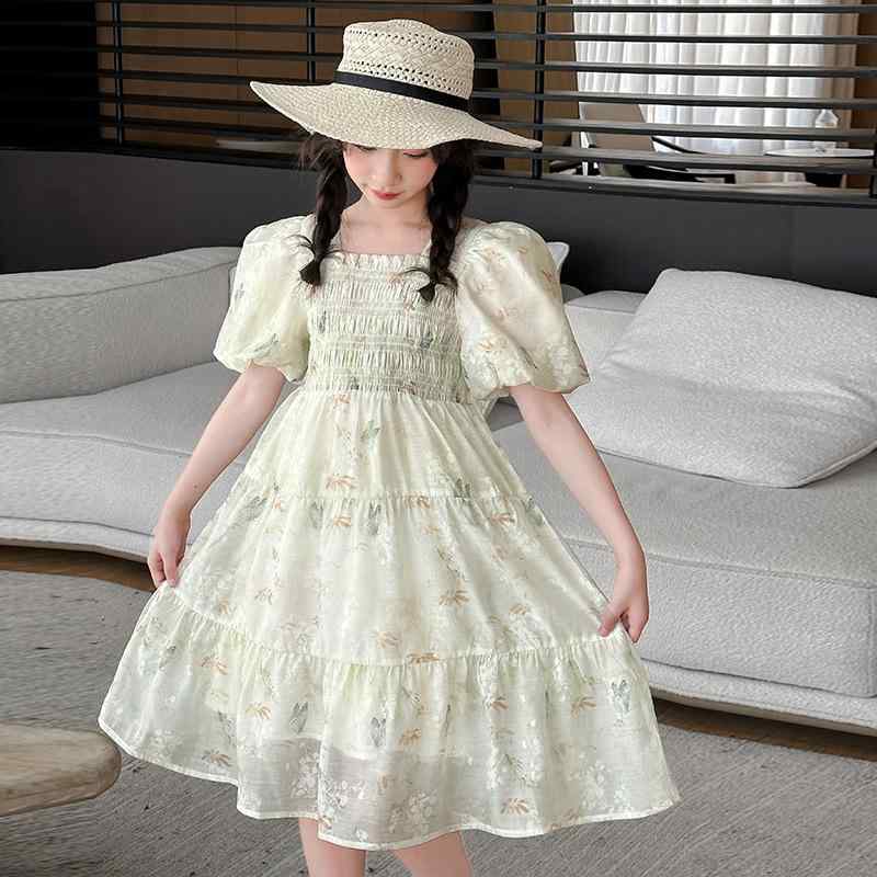 ワンピース 女の子 キッズ ジュニア 子供服 ノースリーブ おしゃれ かわいい フレア 春夏 リゾート ビーチ ドレス 綿 ポリエステル