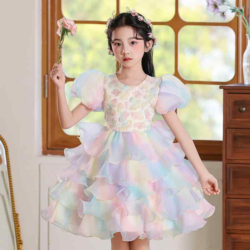 ワンピース 女の子 キッズ 子供 ドレス プリンセス 高級感 スイート フェミニン ポリエステル 綿 チュール メッシュ フォーマル 発表会 結婚式 お呼ばれ 春夏 カラフル かわいい 4,640円