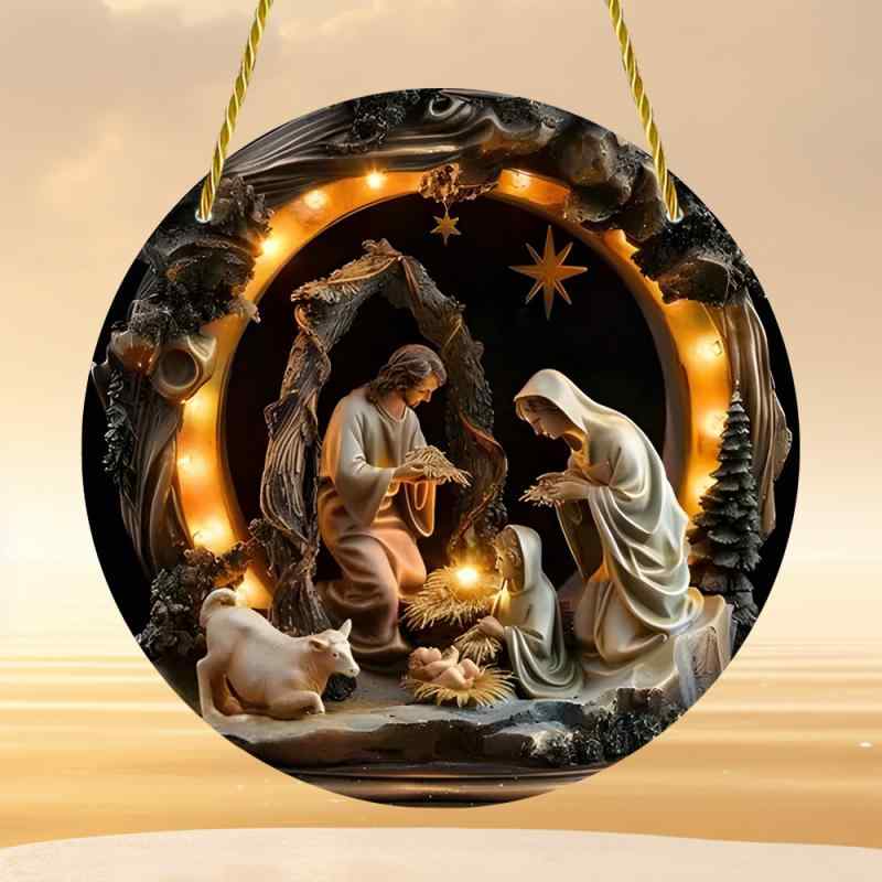 楽天市場】英国製 ステンドグラス Nativity キリスト降誕 聖母マリア