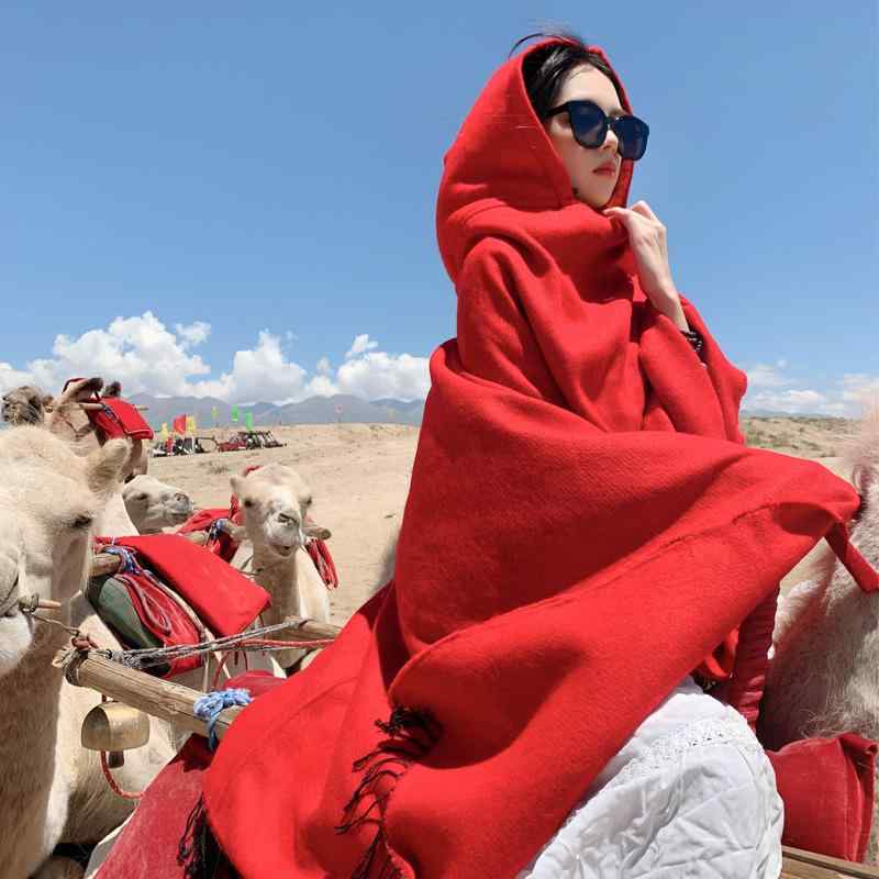 ポンチョ レディース 秋冬 ロング丈 厚手 暖かい 防寒 スリット入り ショール ストール ケープ プルオーバー 旅行 エスニック柄 アクリル フェイクウール