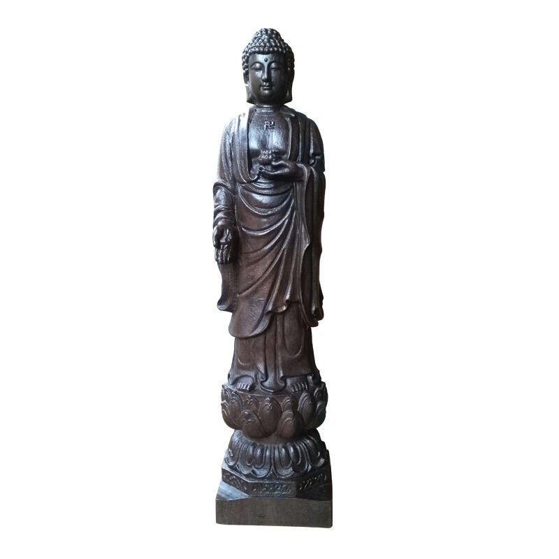 仏像 釈迦如来 仏頭 ベトナム産 沈香木 天然木 木彫り 工芸品 置物 リビング オフィス インテリア オブジェ 手彫り 飾り 癒し アジアンテイスト 瞑想 卓上