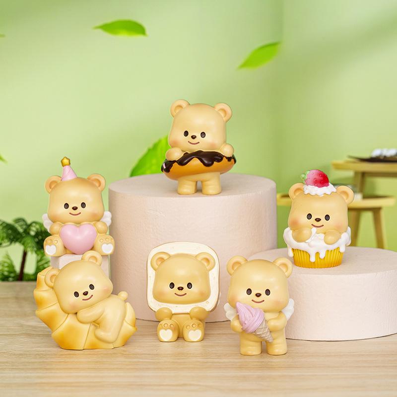 フィギュア インフルエンサー バターベア ブラインドボックス かわいい キャラクター スイーツ ケーキ デコレーション 置物 樹脂 レジン クラフト ミニチュア コレクション 卓上 インテリア