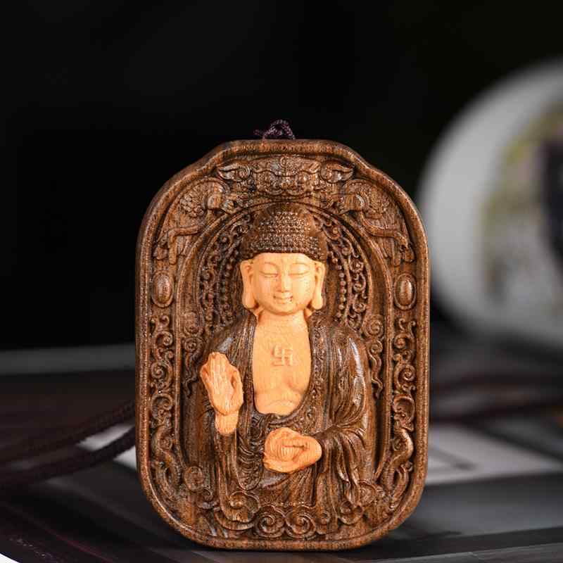 楽天市場】☆[送料無料]本場中国直輸入! 根付 木彫り 仏魔の一念 二面