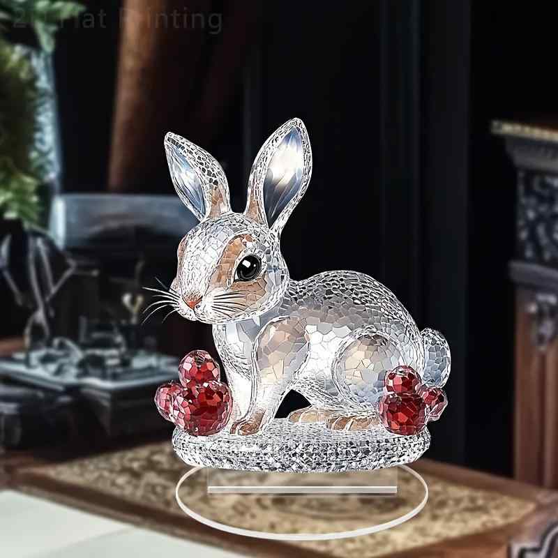 楽天市場】ウサギ クリスタルオーナメント シルバー ボヘミアガラス