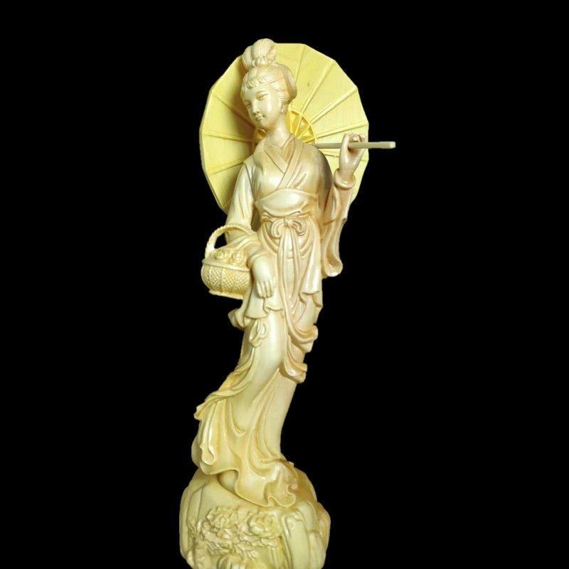 楽天市場】【代引き不可】本黄楊 乙女のときめき 置物 オブジェ 美人像