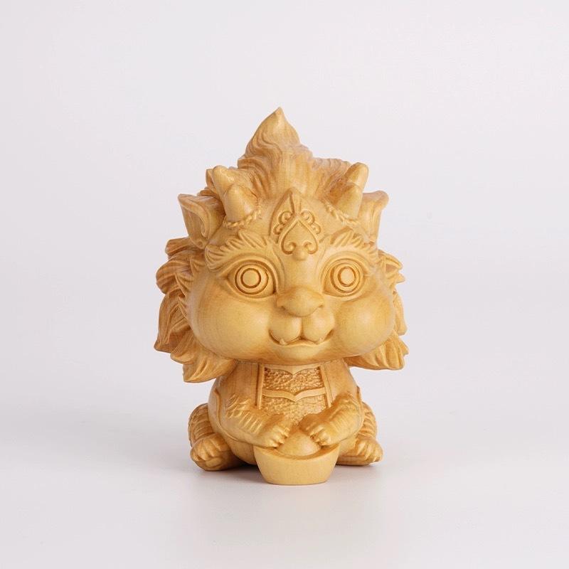 置物 黄楊木 ミニドラゴン キャラクター 無垢材 木彫り 干支 辰年 縁起物 開運 厄除け お守り 卓上 インテリア小物 デスク飾り かわいい 新年 ギフト 贈り物 4,756円