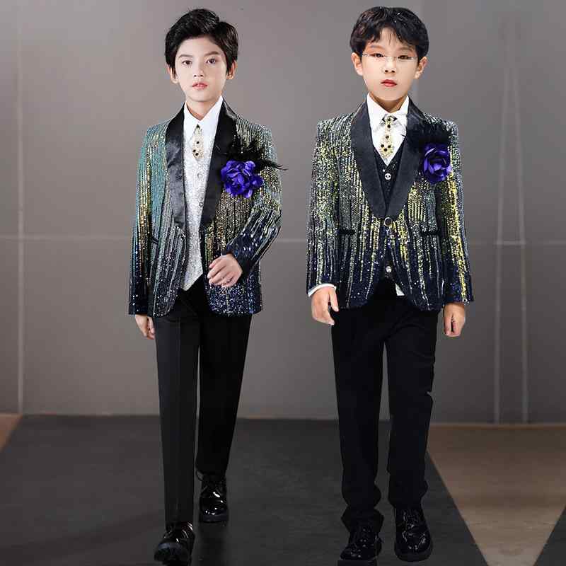 スーツ 男の子 キッズ フォーマル セットアップ 結婚式 発表会 演奏会 司会 礼服 英国風 ブリティッシュ ステージ衣装 入学式 卒業式 七五三 ポリエステル混紡