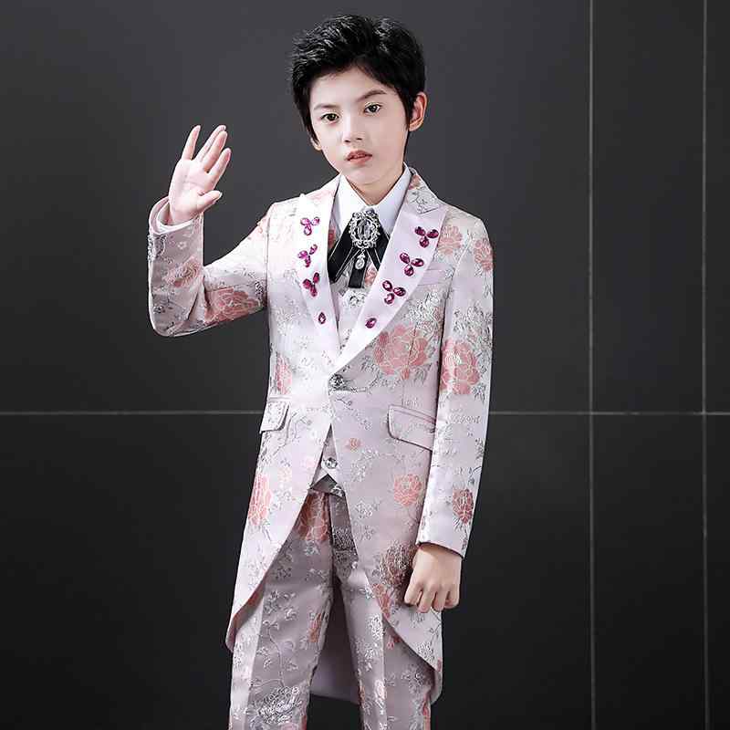 スーツ 男の子 キッズ タキシード スリーピース 3点セット ブリティッシュ フォーマル 礼服 ピアノ発表会 結婚式 リングボーイ ステージ衣装