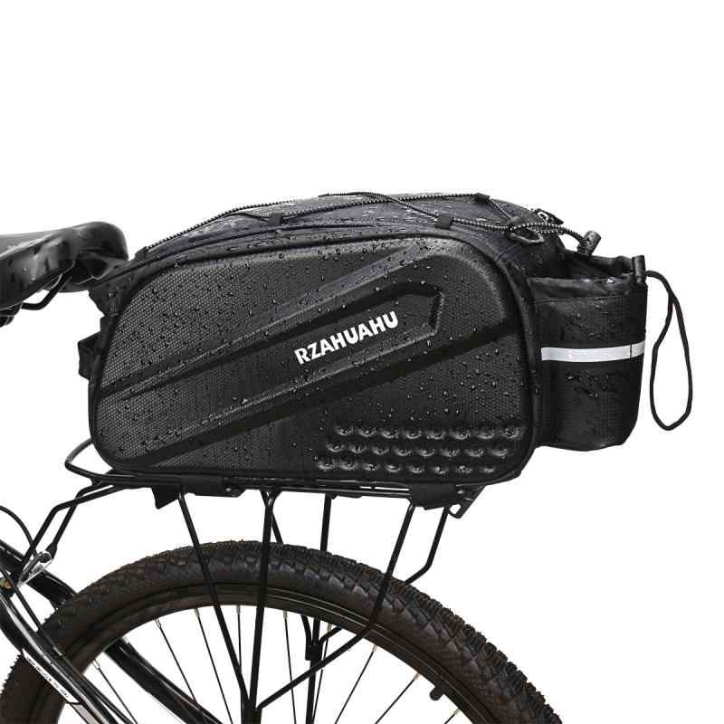 自転車バッグ ハードシェル 防水 リアキャリアバッグ シートバッグ 荷物収納ボックス サイクリング用 ツールボックス 大容量 10L PUレザー ブラック マウンテンバイク ロードバイク